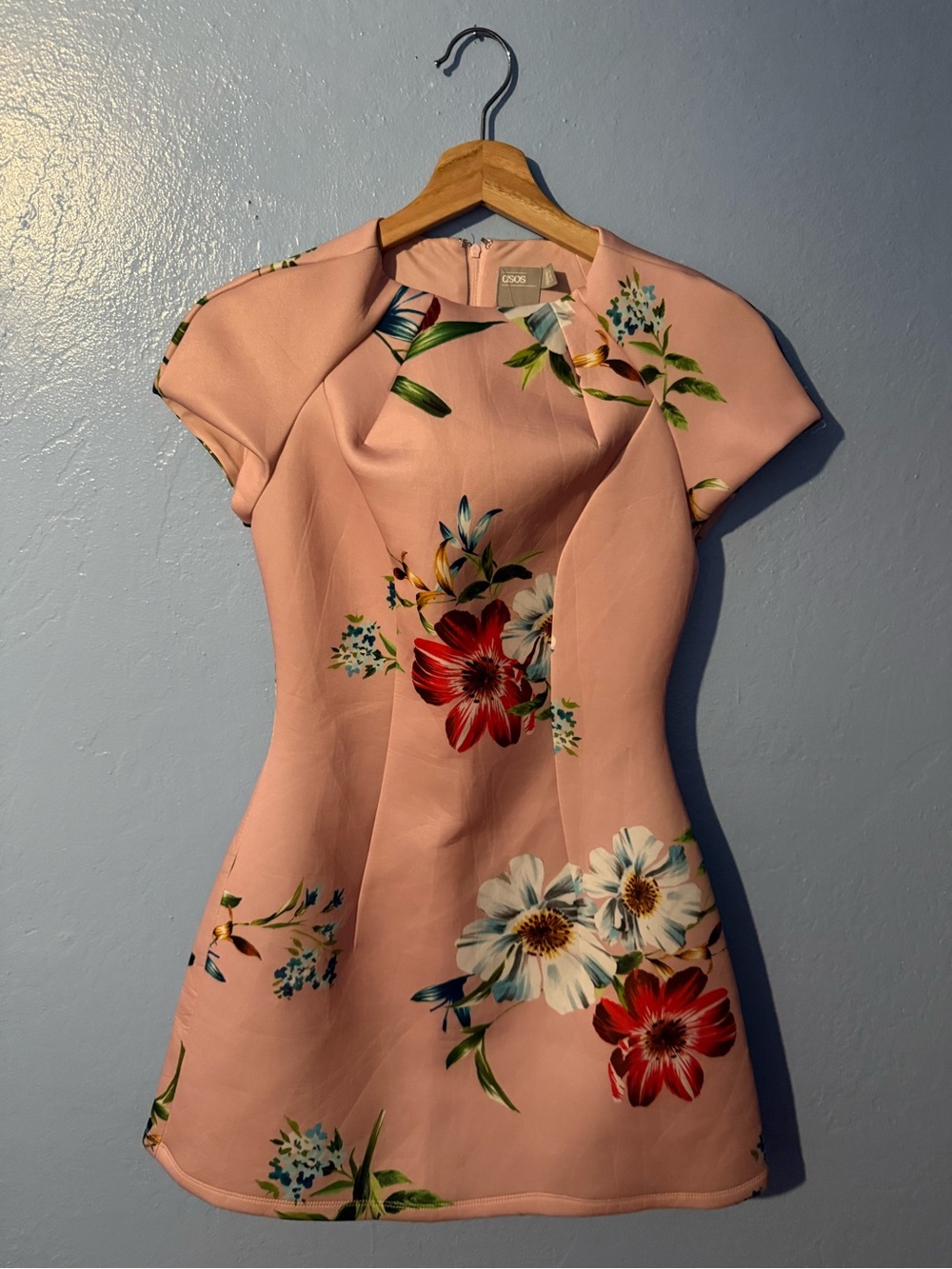 ASOS Floral Pink Fit-and-Flare Dress